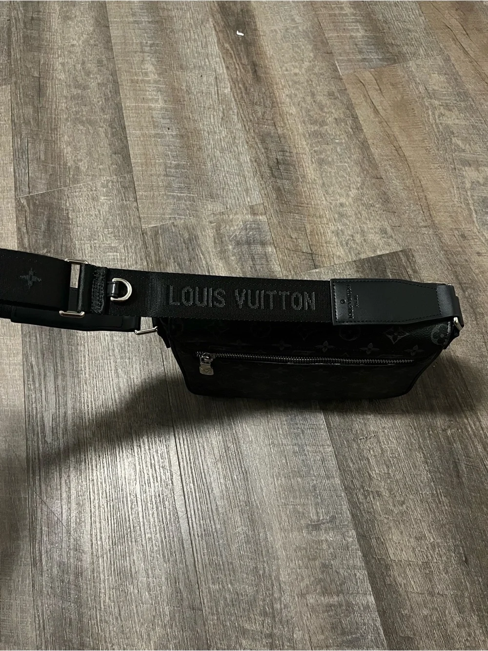 Louis Vuitton Black Monogram Messenger Bag with Dark Accents